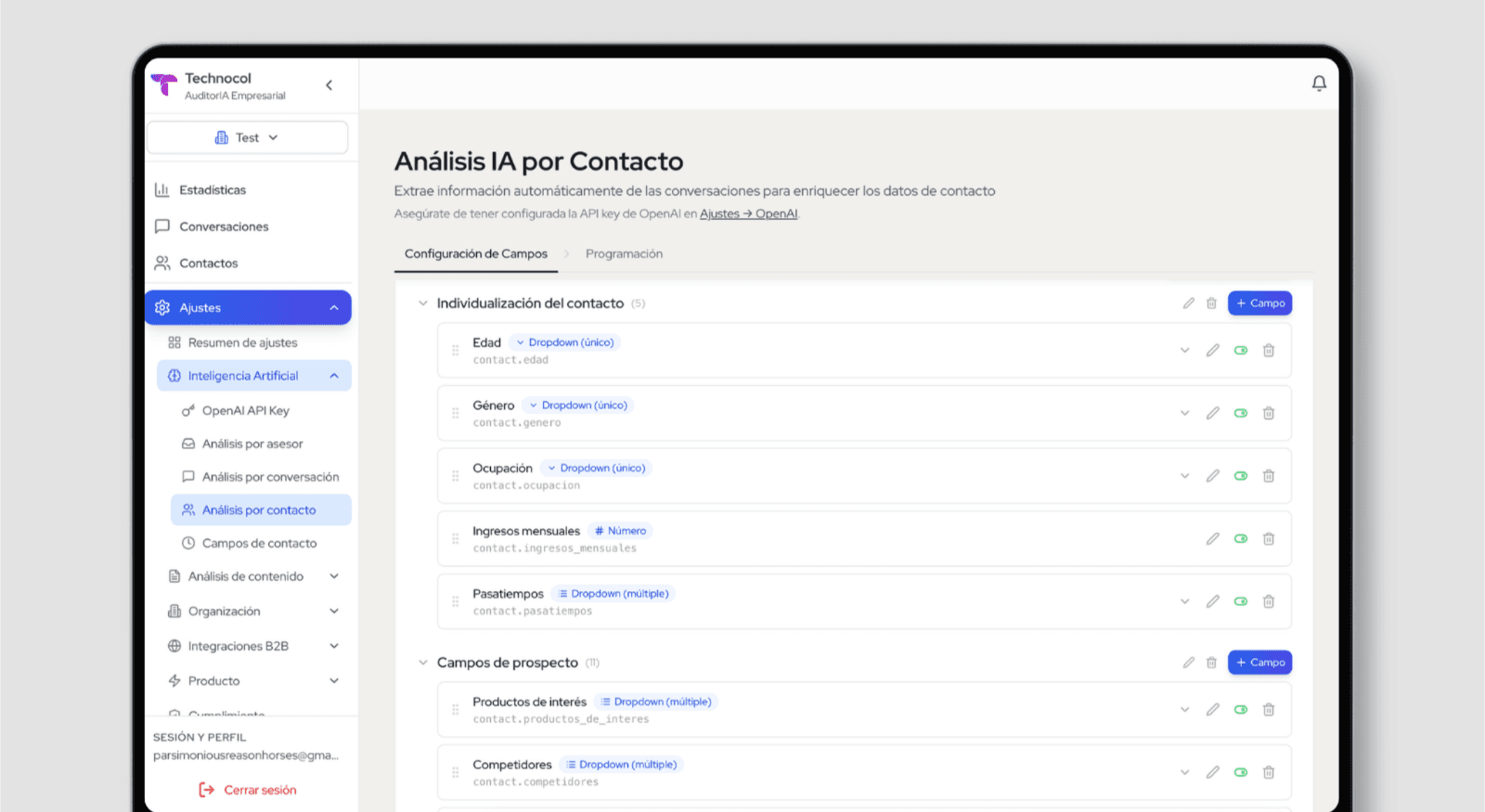 Procol AsesorIA, Interface Detail