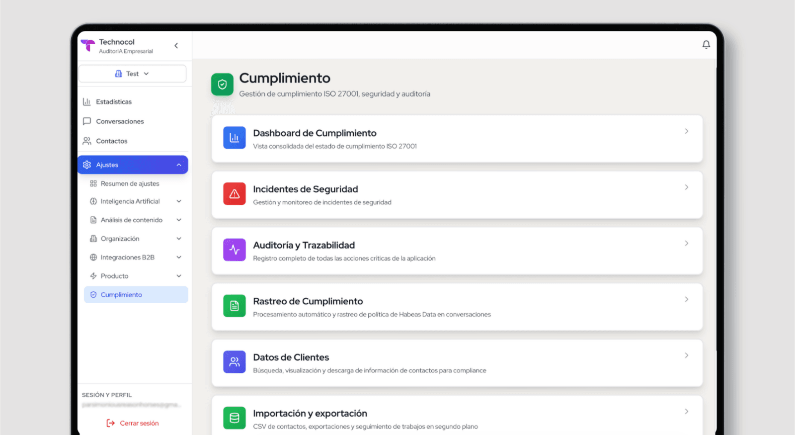 Procol AsesorIA, Dashboard
